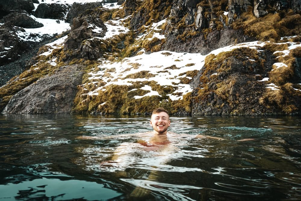 taking a drip in the thermal pool