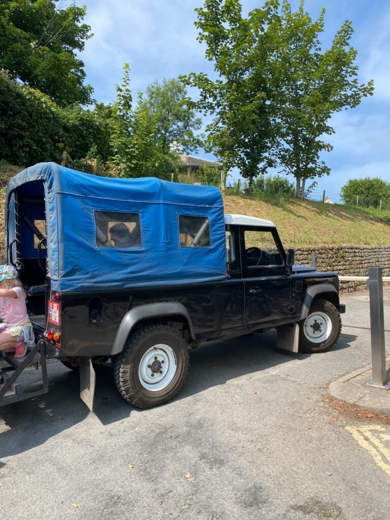 Land Rover parked in clovelly